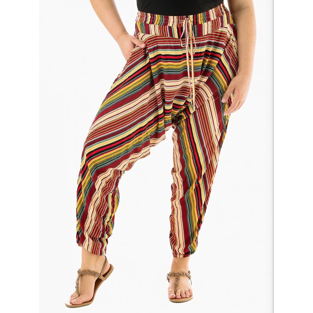 BUDDHA PANTS SAVANNAH STRIPE HAREM PANT MEDIUM YOGA